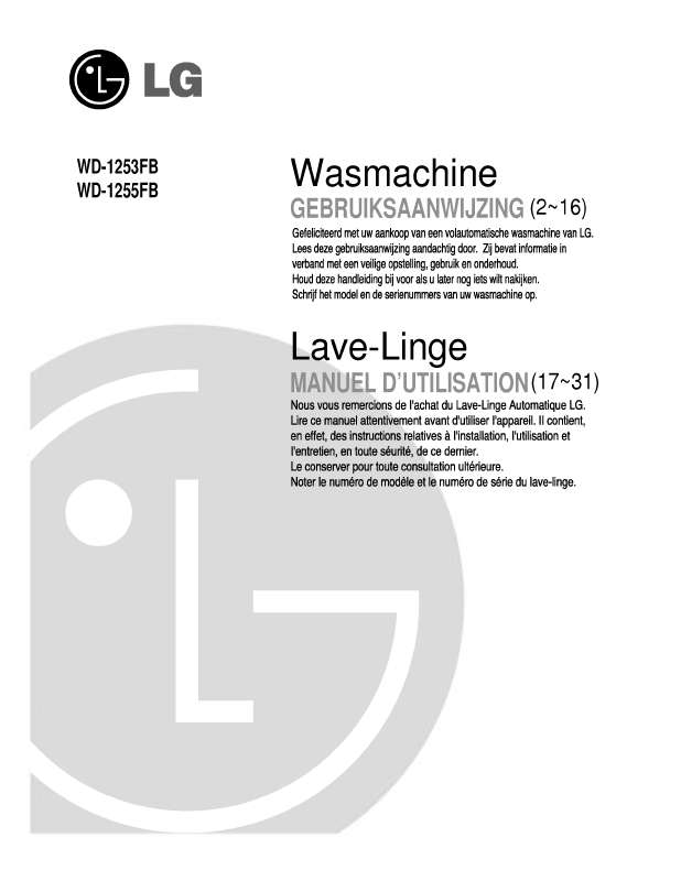Guide utilisation LG WD-1253FB de la marque LG