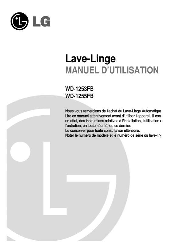Guide utilisation LG WD-1255FB de la marque LG