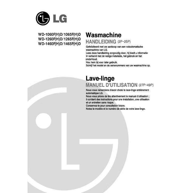 Guide utilisation LG WD-1460FD de la marque LG