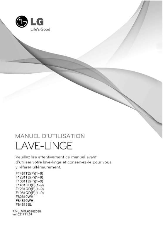 Guide utilisation LG F84810WH de la marque LG