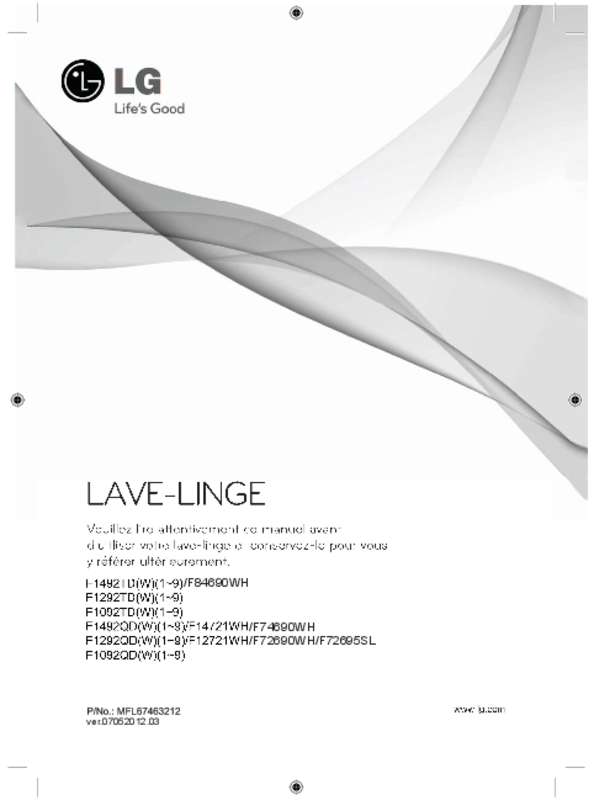 Guide utilisation LG F72695SL de la marque LG