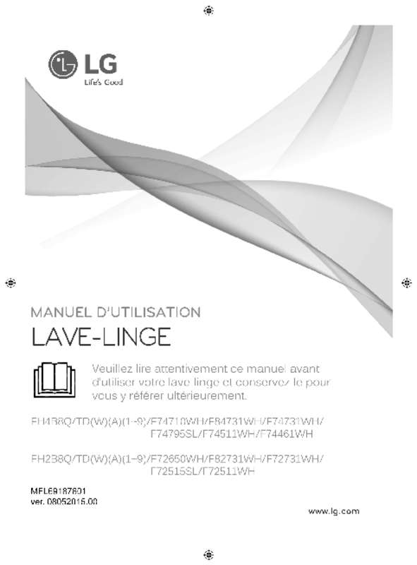 Guide utilisation LG F74552WH de la marque LG