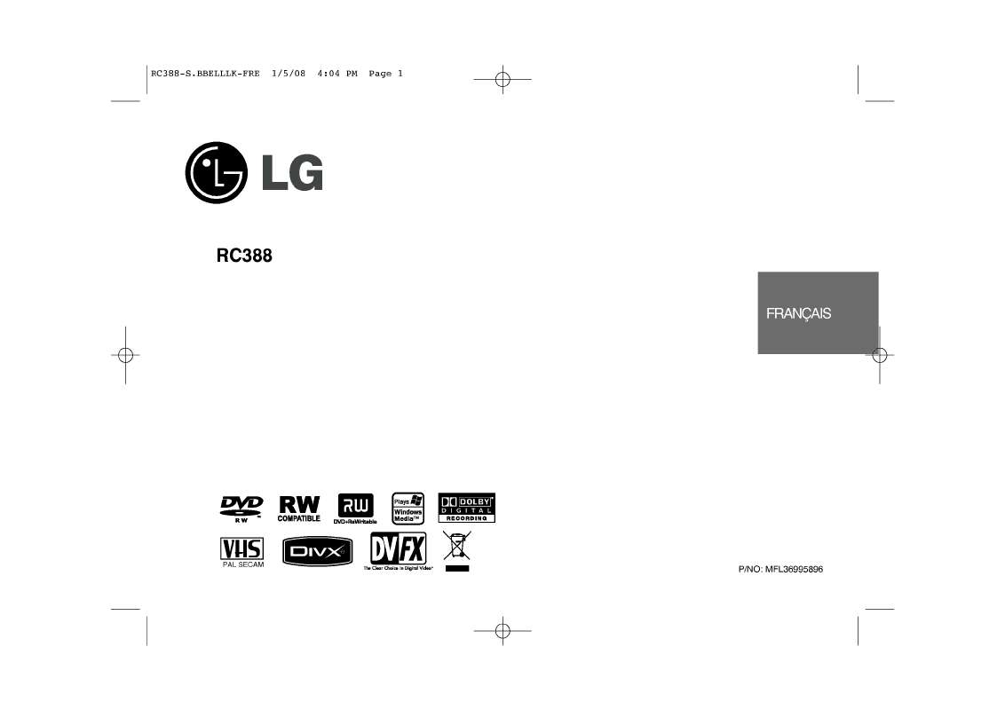 Guide utilisation LG RC388 de la marque LG