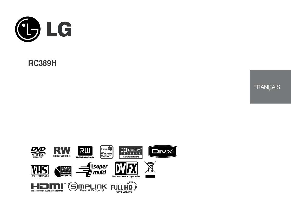 Guide utilisation LG RC389H de la marque LG
