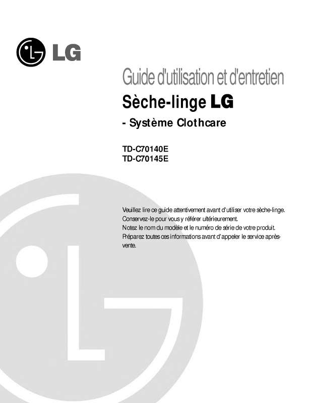 Guide utilisation LG TD-C70140E de la marque LG