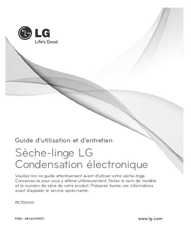 Guide utilisation LG RC-7011 WH de la marque LG