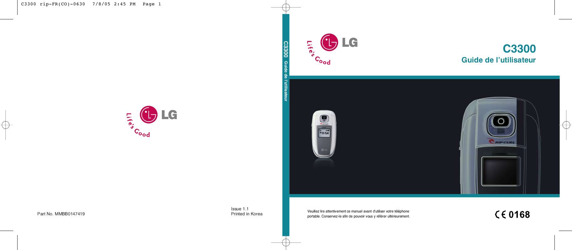 Guide utilisation LG C3300  de la marque LG