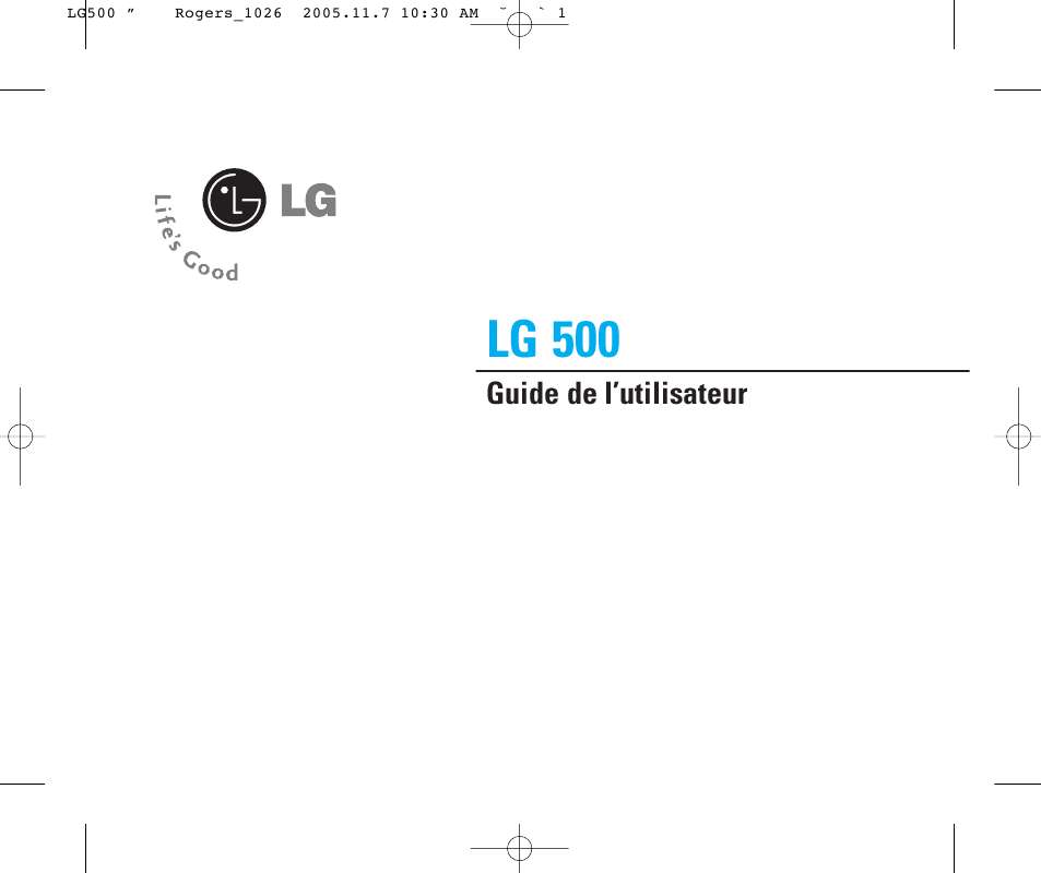 Guide utilisation LG LG 500  de la marque LG