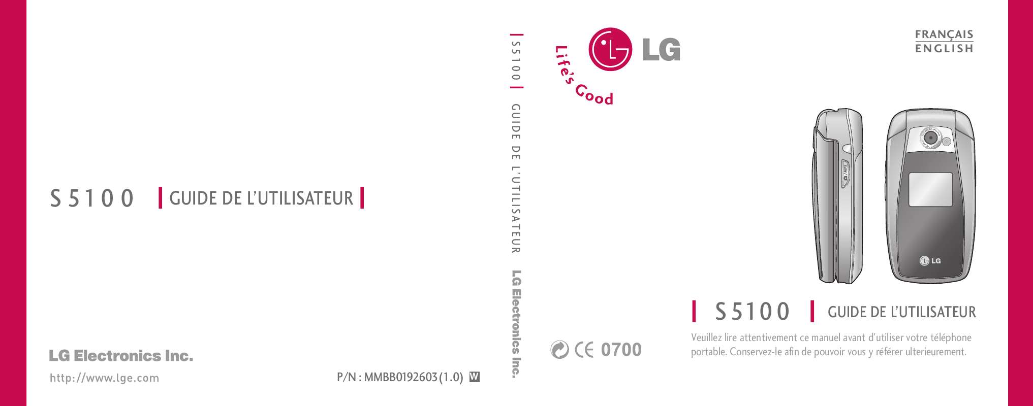 Guide utilisation LG S5100  de la marque LG