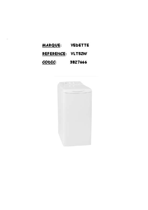 Guide utilisation VEDETTE VLT52W de la marque VEDETTE