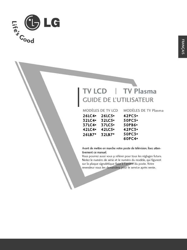 Guide utilisation LG 60PC4  de la marque LG