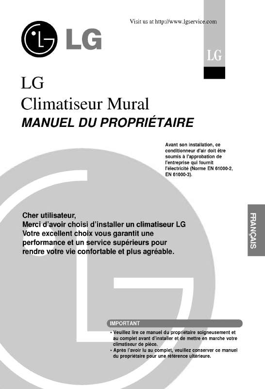 Guide utilisation LG A09AWV  de la marque LG