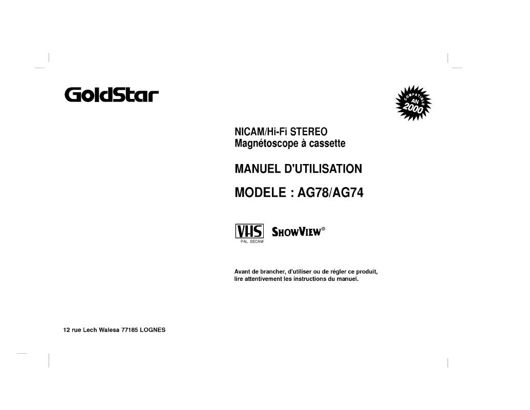Guide utilisation LG AG74  de la marque LG