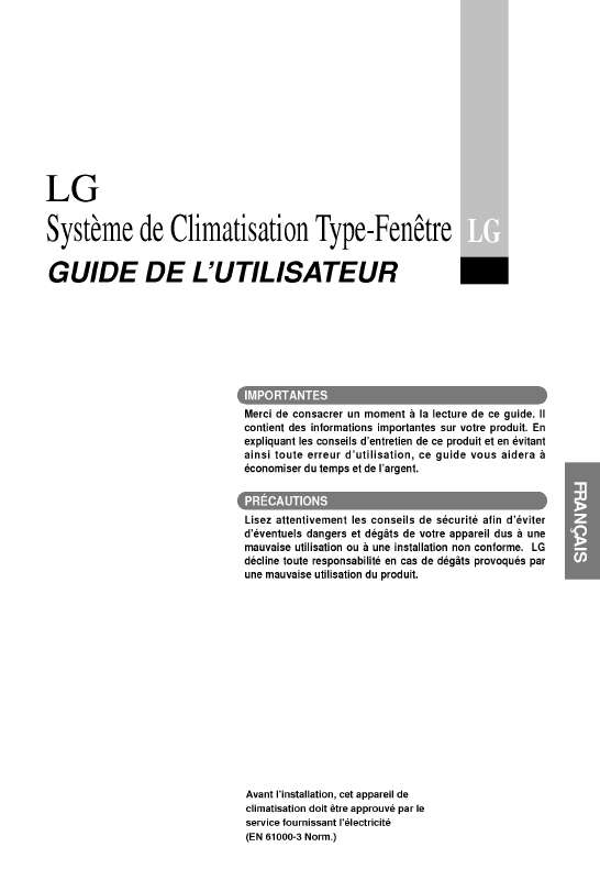 Guide utilisation LG AWC226NGAB0  de la marque LG