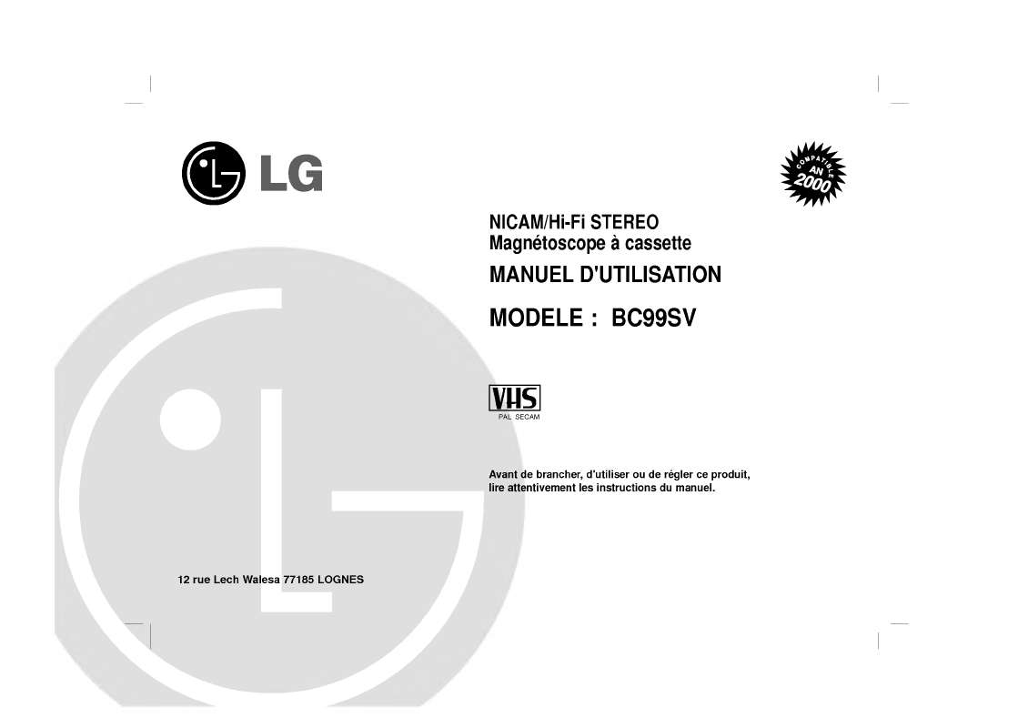 Guide utilisation LG BC99SV  de la marque LG