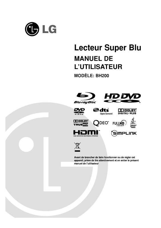 Guide utilisation LG BH200  de la marque LG
