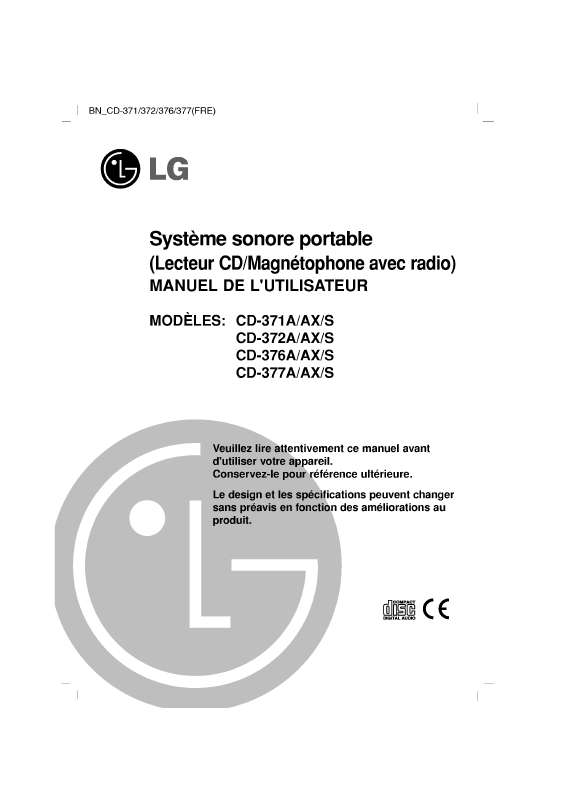 Guide utilisation LG CD-371A  de la marque LG