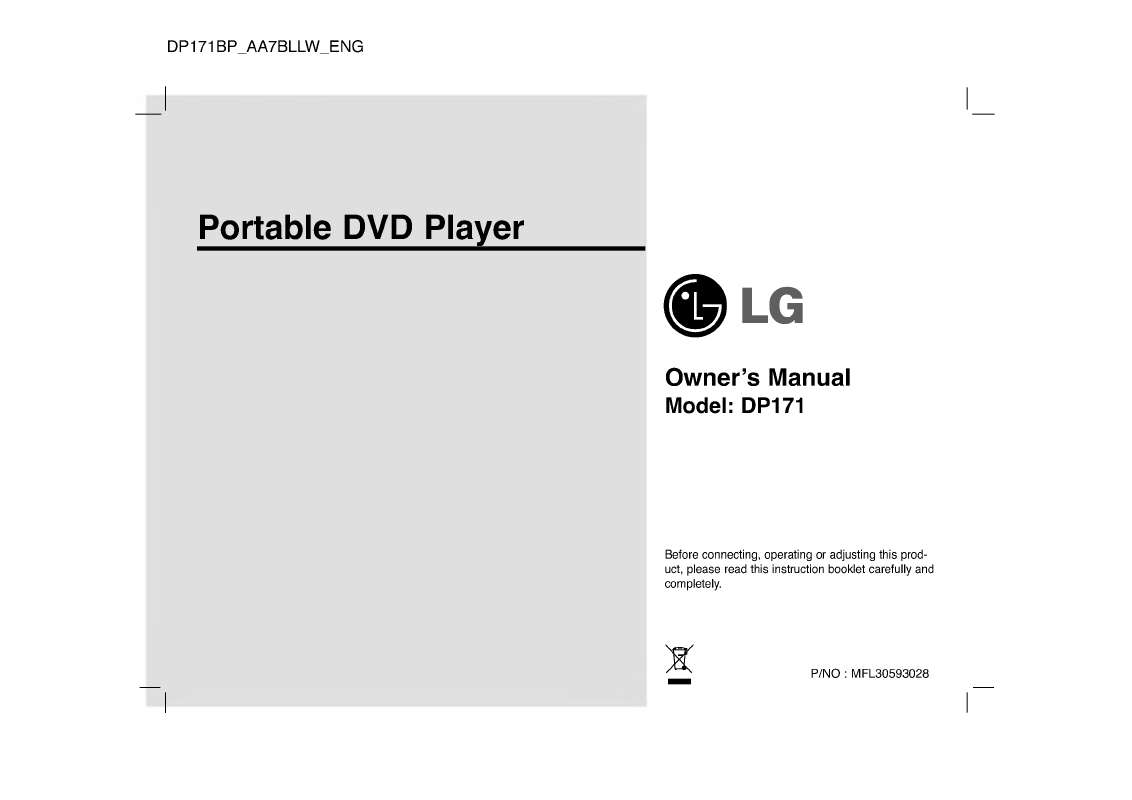 Guide utilisation LG DP171  de la marque LG