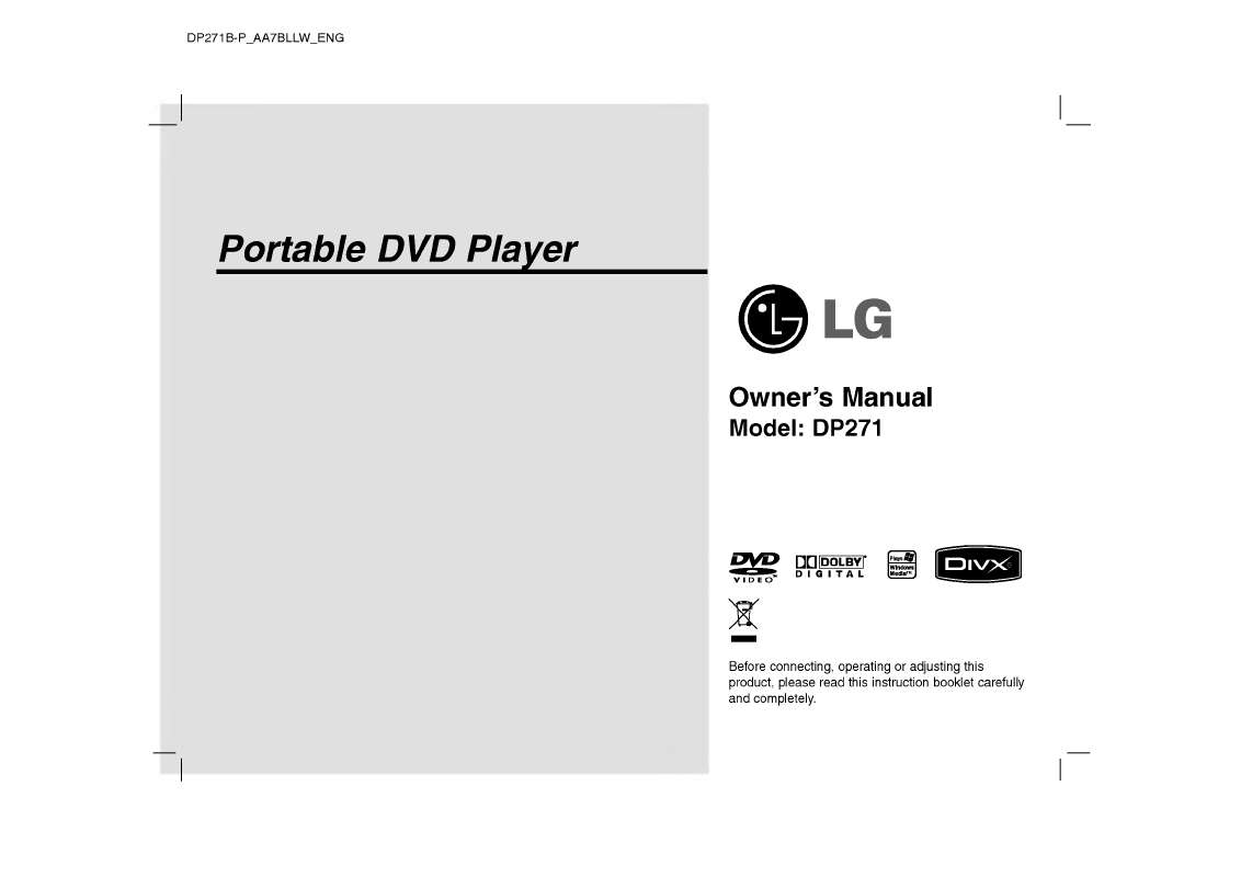 Guide utilisation LG DP271  de la marque LG