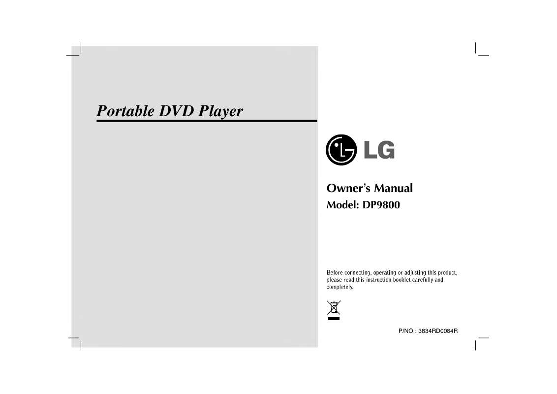 Guide utilisation LG DP9800  de la marque LG