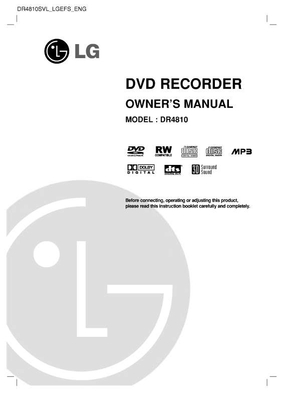 Guide utilisation LG DR4810  de la marque LG