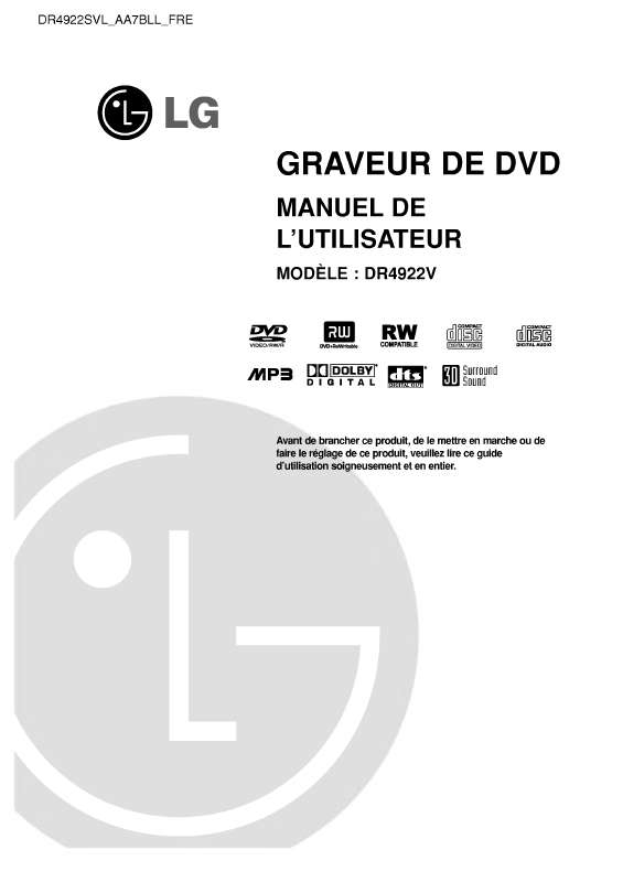 Guide utilisation LG DR4922V  de la marque LG