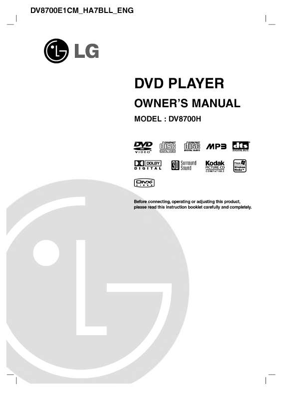 Guide utilisation LG DV8700H  de la marque LG