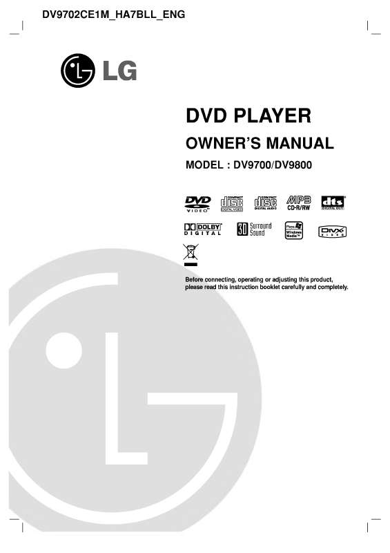 Guide utilisation LG DV9700  de la marque LG