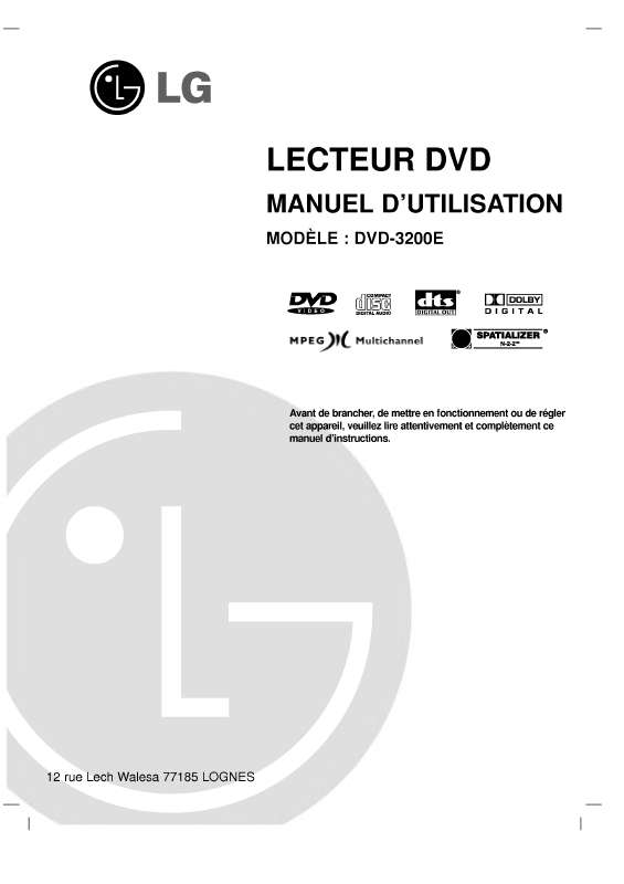 Guide utilisation LG DVD-3200E  de la marque LG