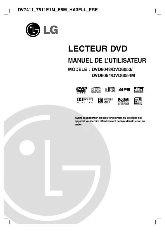 Guide utilisation LG DVD6043  de la marque LG