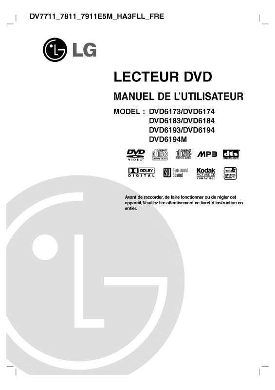 Guide utilisation LG DVD6193  de la marque LG