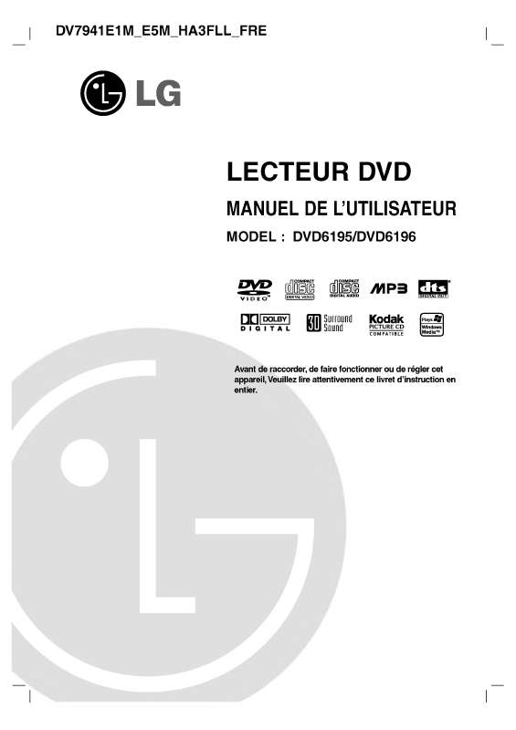 Guide utilisation LG DVD6195  de la marque LG