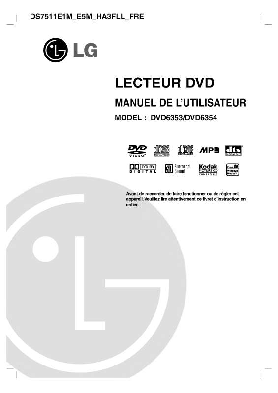 Guide utilisation LG DVD6354  de la marque LG