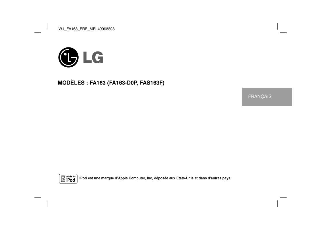 Guide utilisation LG FA163  de la marque LG