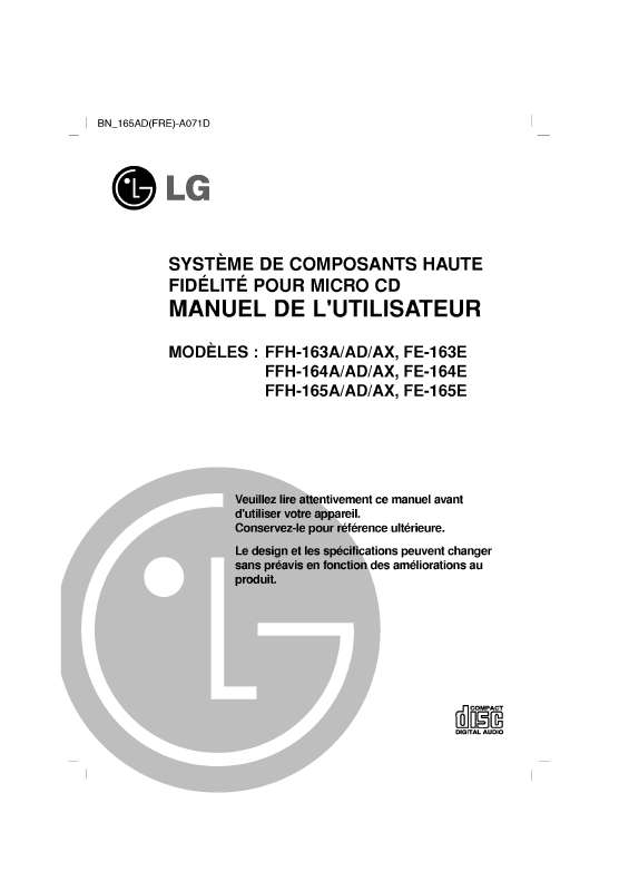 Guide utilisation LG FFH-164AD  de la marque LG
