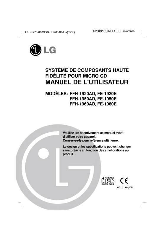 Guide utilisation LG FFH-1960AD  de la marque LG