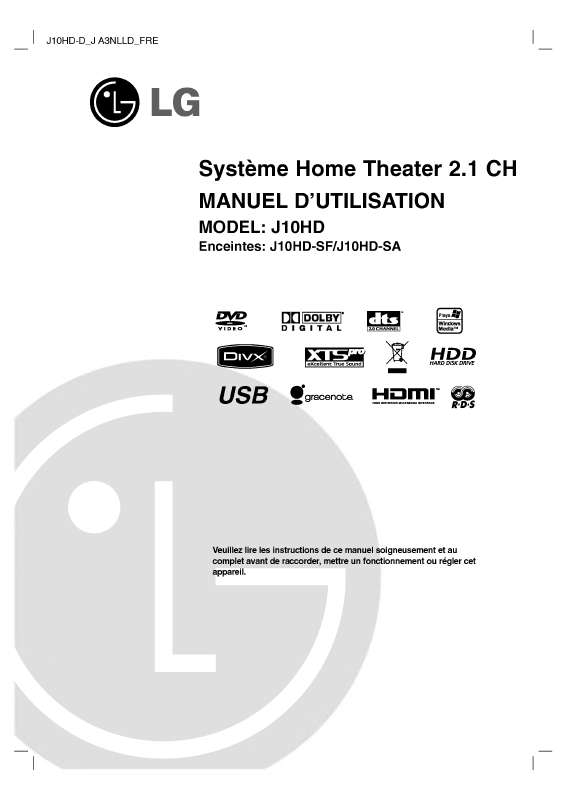Guide utilisation LG J10HD  de la marque LG