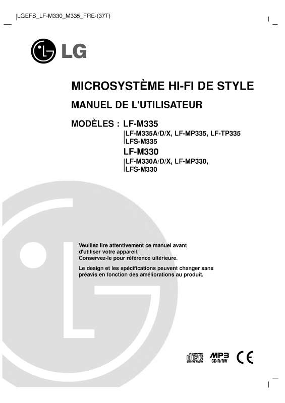 Guide utilisation LG LF-M330D  de la marque LG