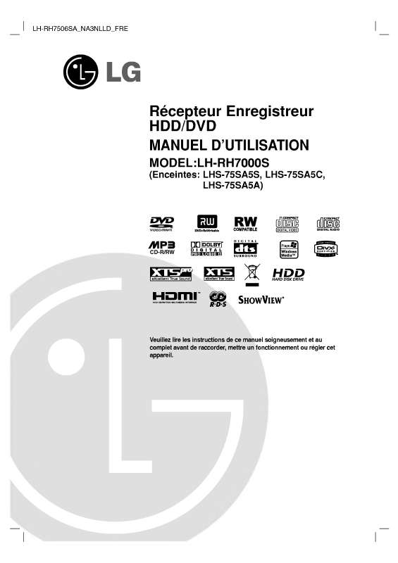 Guide utilisation LG LH-RH7000S  de la marque LG