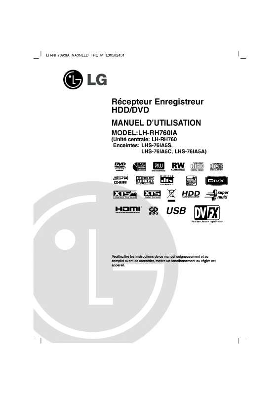 Guide utilisation LG LH-RH760IA  de la marque LG