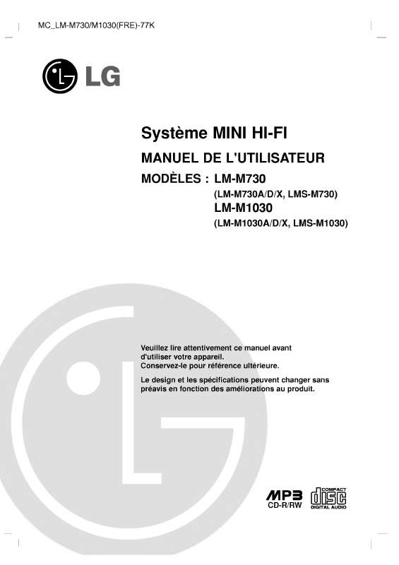 Guide utilisation LG LM-M1030D  de la marque LG