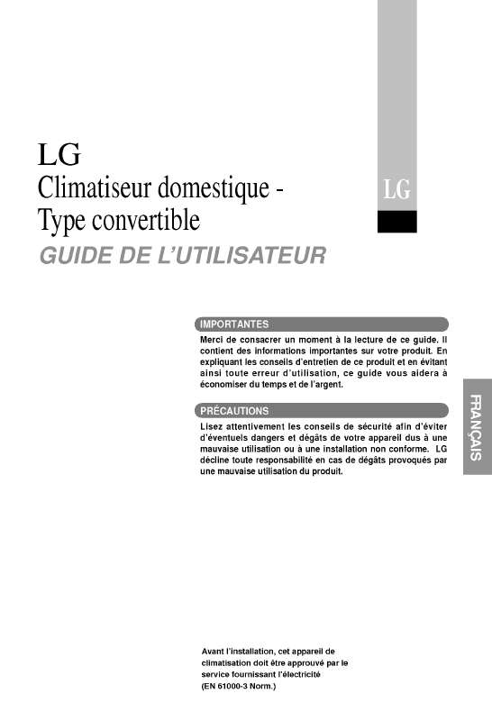 Guide utilisation LG LV-B1860RL  de la marque LG
