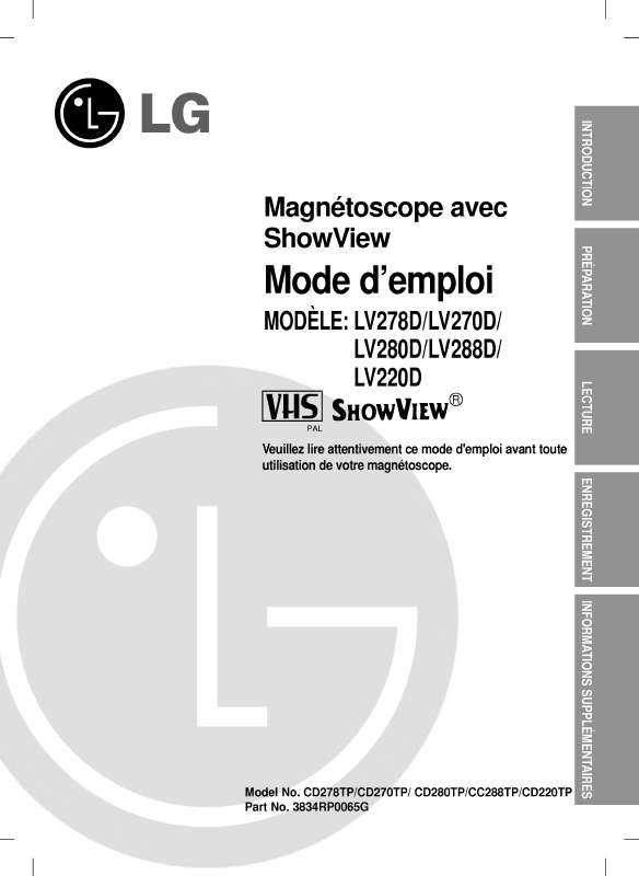 Guide utilisation LG LV220D  de la marque LG