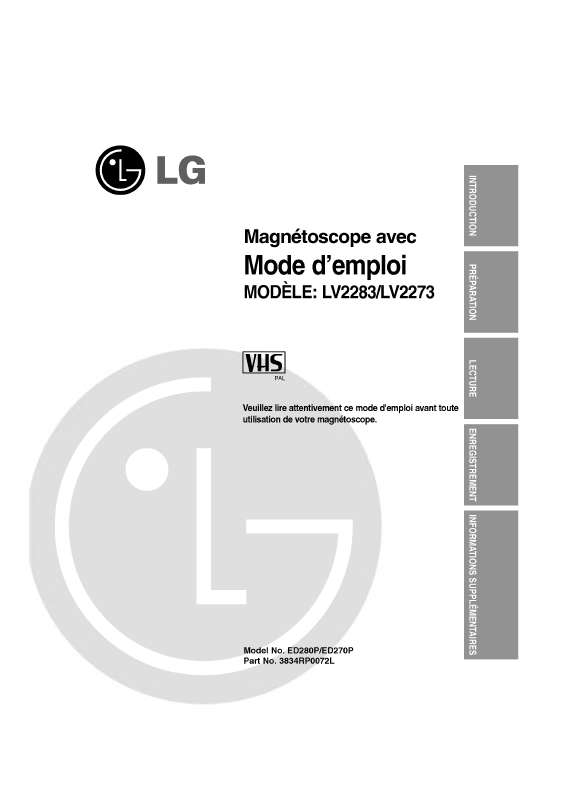Guide utilisation LG LV2273  de la marque LG