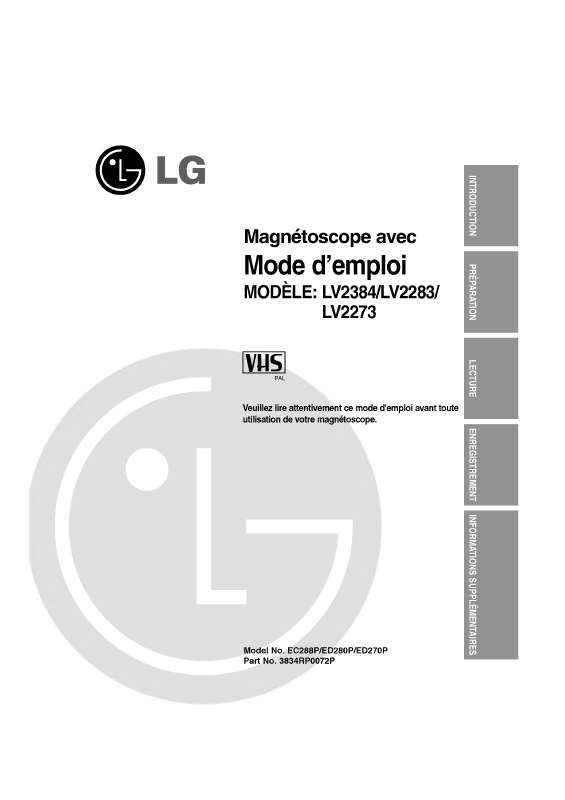 Guide utilisation LG LV2384  de la marque LG