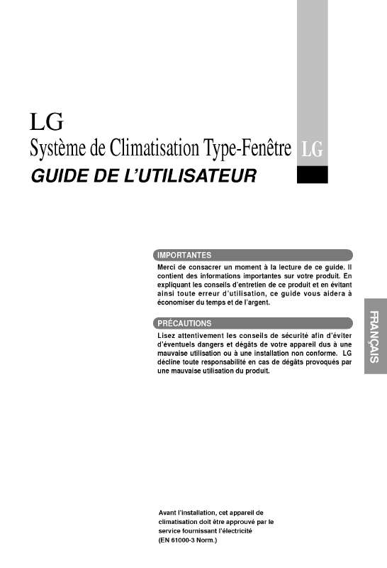Guide utilisation LG LWN2260BFG  de la marque LG