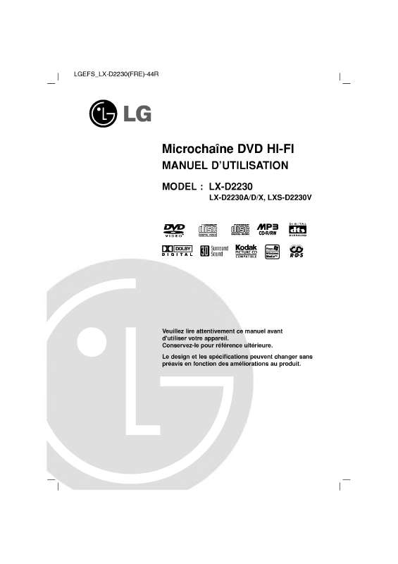 Guide utilisation LG LX-D2230D  de la marque LG