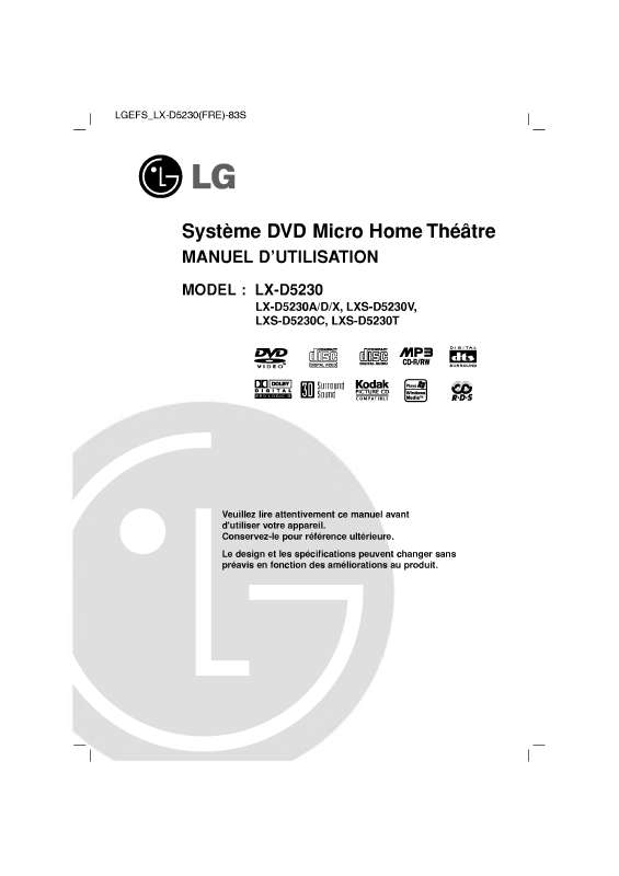 Guide utilisation LG LX-D5230D  de la marque LG