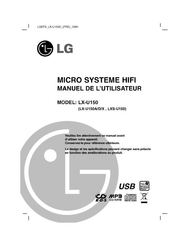 Guide utilisation LG LX-U150D  de la marque LG