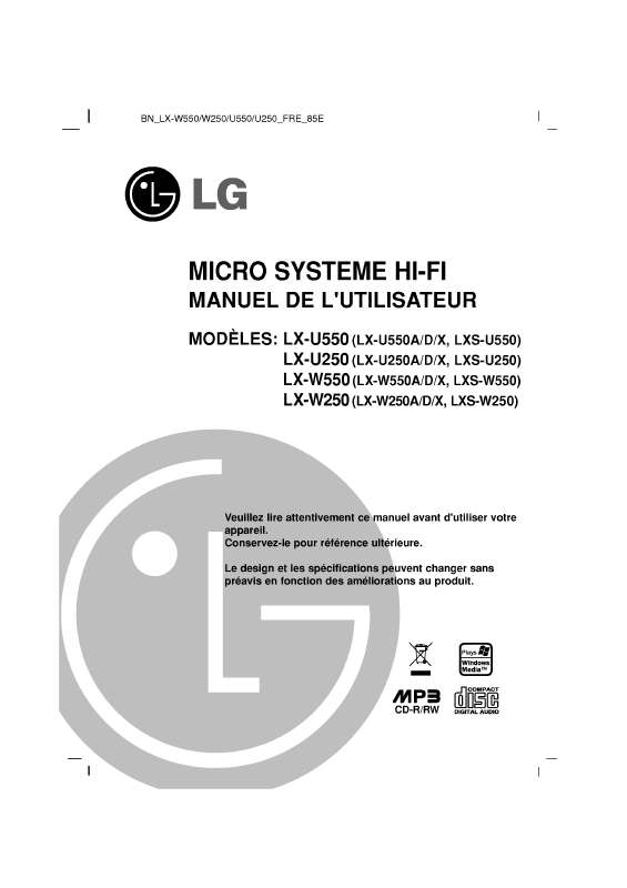 Guide utilisation LG LX-U250D  de la marque LG